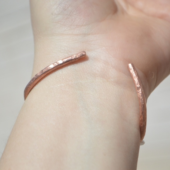 Rose Quartz Copper Wire Wrap Cuff Bracelet Bangle Gemstone Natural Reiki Healing - Picture 8 of 8